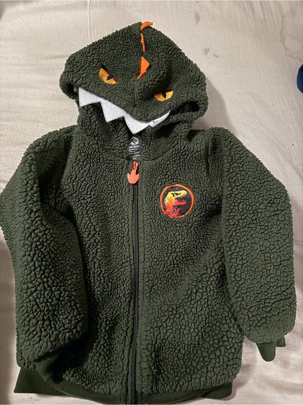 Jurassic Dinosaur Green Kids Costume Hoodie